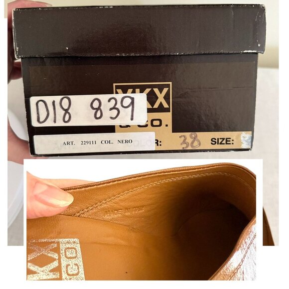 YKX and Co Brown Leather Square Toe Heeled Mules Size 7.5 Shoes - Picture 10 of 12
